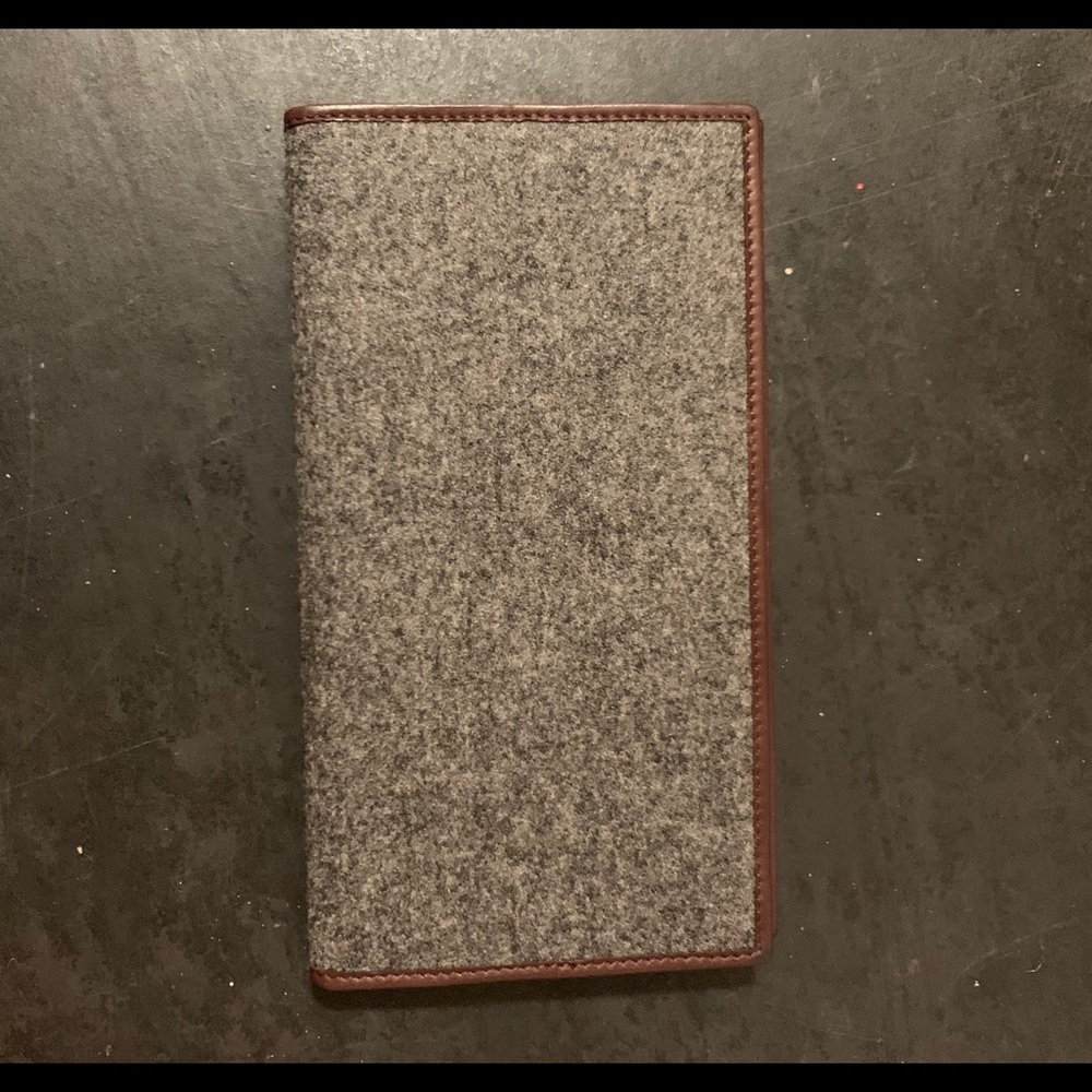 Ralph Lauren Wallet Gray Flannel & Leather Unused